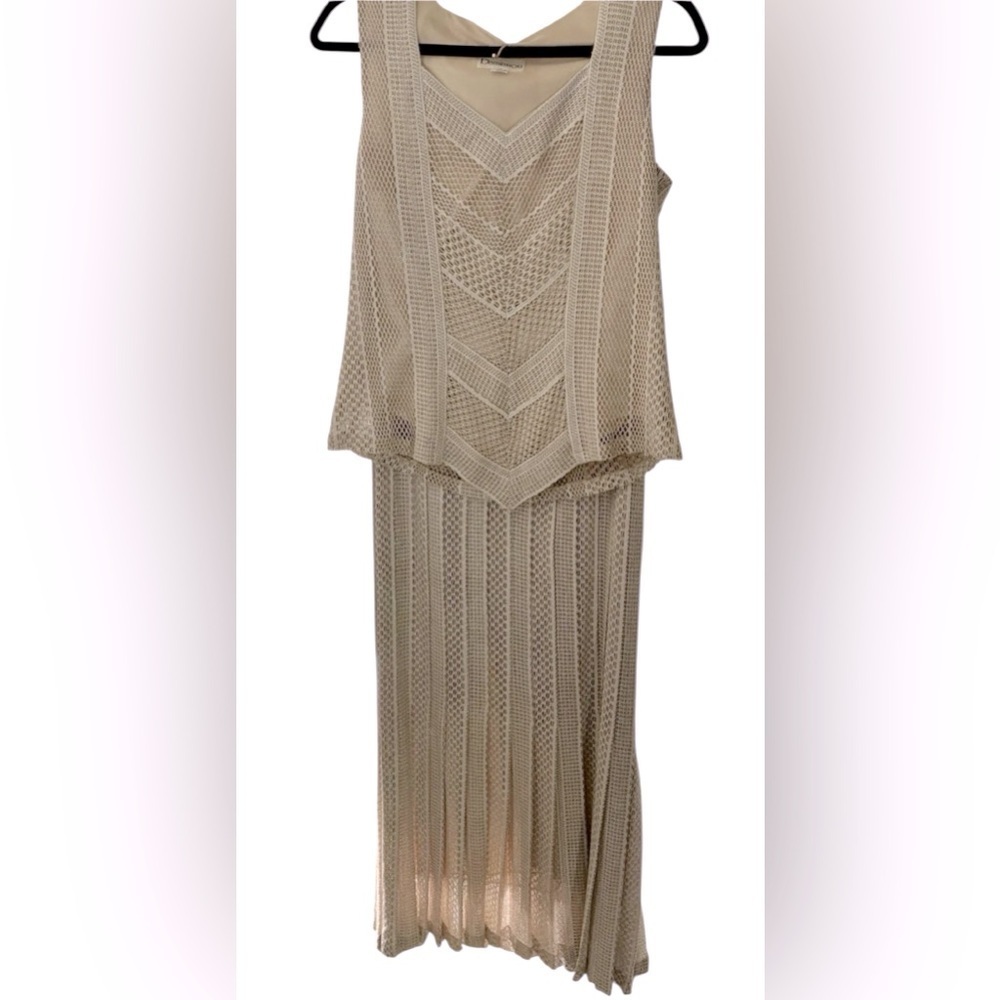 Damianou VINTAGE Metallic Champagne Maxi 2pc Dress | Size S | MSRP was $900 - Picture 11 of 11